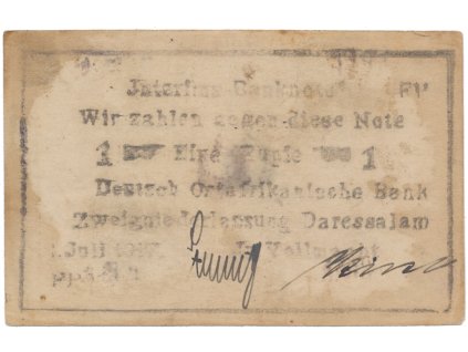 Německá Východní Afrika, 1 Rupie 1. 7. 1917, R.936d