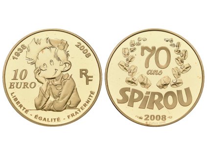 Francie, 10 Euro 2008 - 70. výročí Spirou