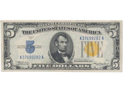 52602 usa 5 dollars 1934 vojenske vydani pro severni afriku p 414ay