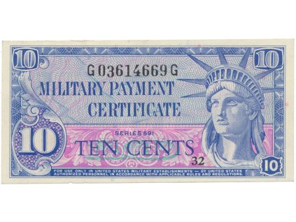 52719 usa vojenske vydani mpc 10 cents 1961 p m44