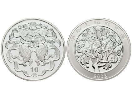 53031 cina 10 yuan 2003 jarni festival two koi