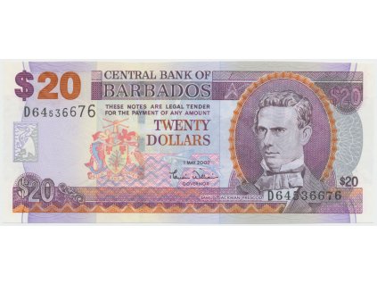 53139 53139 53139 barbados 20 dollars 2007 p 69a