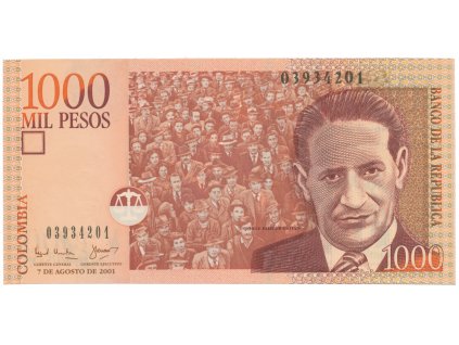 Kolumbie, 1000 Pesos 2001, P.450a