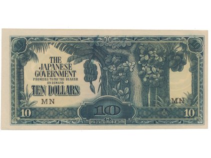53544 malajsie japonska okupace 10 dollars 1942 1944 hlubotisk p m7b