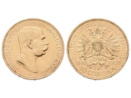 53778 10 koruna 1908 jubilejni