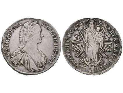 55549 55549 marie terezie 1 2 tolar 1745 kb kremnica