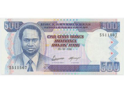 55675 55675 burundi 500 francs 1996 p 37a