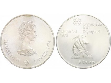 Kanada, 5 Dollars 1974 - Olympiáda Montreal 1976