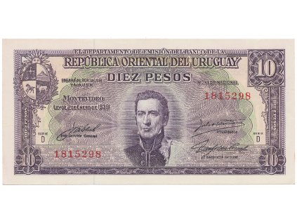 Uruguay, 10 Pesos (1939~1966), P.37c