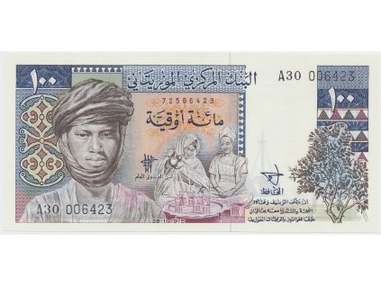 56035 56035 56035 mauretanie 100 ouguiya 1975 nevydana p 3a