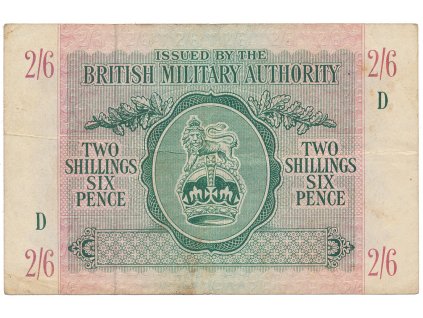 Velká Británie, 2 Shillings 6 Pence (1943), BMA - vojenské vydání, P.M3