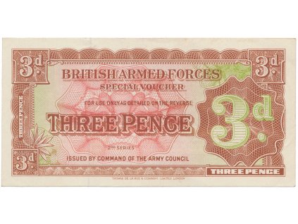 Velká Británie, 3 Pence (1948), BAF - vojenské vydání, P.M16a