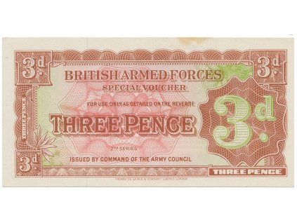 Velká Británie, 3 Pence (1948), BAF - vojenské vydání, P.M16a