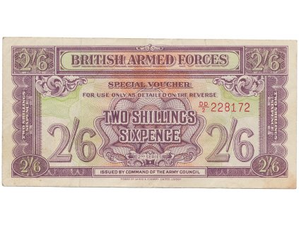 Velká Británie, 2 Shillings 6 Pence (1943), BMA - vojenské vydání, P.M19a