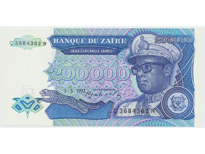 Zaire, 200.000 Zaires 1992, P.42