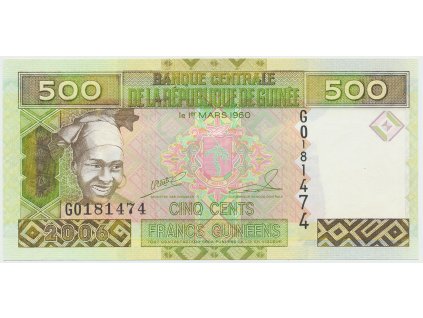 56188 56188 56188 guinea 500 francs 2006 p 39a