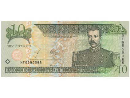 56281 dominikanska republika 10 pesos oro 2001 2003 p 168