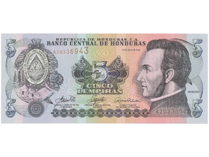Honduras, 5 Lempiras 2006-2010, P.91
