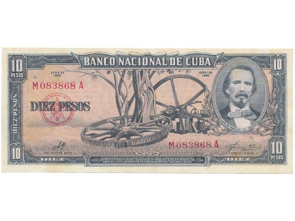 Kuba, 10 Pesos 1960, podpis „Che", P.88c