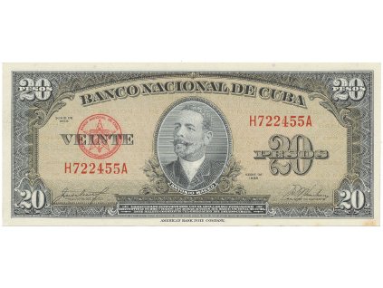 Kuba, 20 Pesos 1958, P.80b