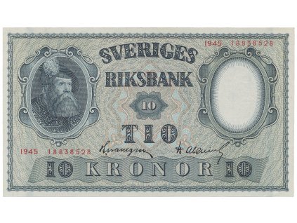56521 56521 svedsko 10 kronor 1945 cerveny cislovac p 40f