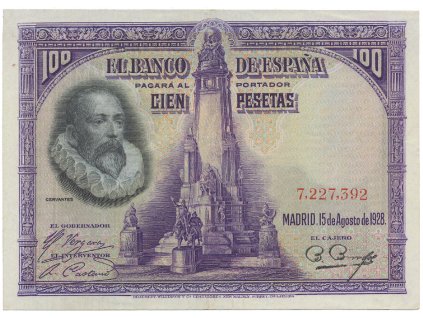 Španělsko, 100 Pesetas 1928, bez série, P.76a