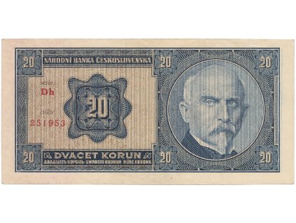 Československo, 20 Koruna 1926, tisk TB NBČS, Hej.21c2