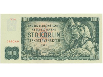 58399 ceskoslovensko 100 koruna 1961 ii vydani serie x hej 102ax