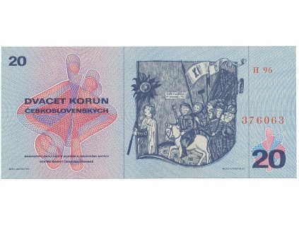 Československo, 20 Koruna 1970, poslední série H 96, Hej.104aH