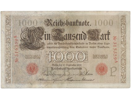 59034 59034 59034 nemecko 1000 mark 1909 ro 39