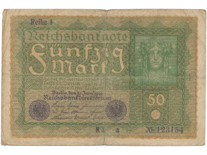 59097 nemecko 50 mark 1919 reihe 1 ro 62a