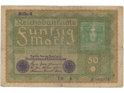 Německo, 50 Mark 1919, Reihe 4, Ro.62d