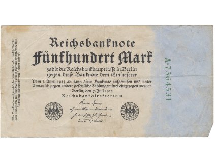 59238 59238 59238 nemecko 500 mark 1922 zeleny 7 mistny cislovac ro 71b