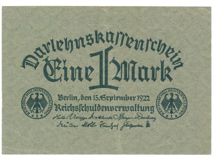 Německo, 1 Mark 1922, Ro.73a