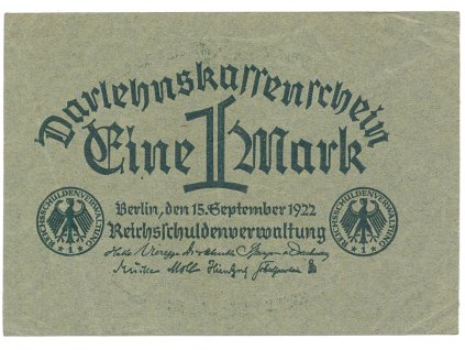 Německo, 1 Mark 1922, Ro.73a