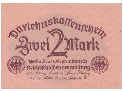 Německo, 2 Mark 1922, Ro.74