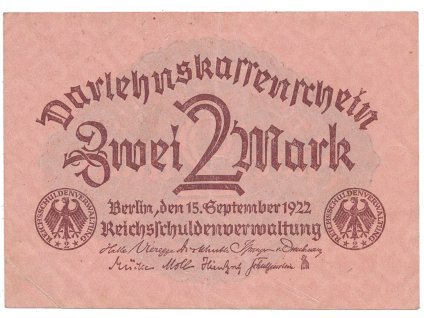 Německo, 2 Mark 1922, Ro.74