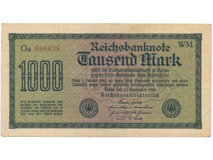 59469 nemecko 1000 mark 1922 vod maander hnede cislo 000038 ro 75i