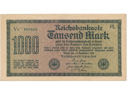 59478 nemecko 1000 mark 1922 vod gitter zelene 6 mistne cislo ro 75m