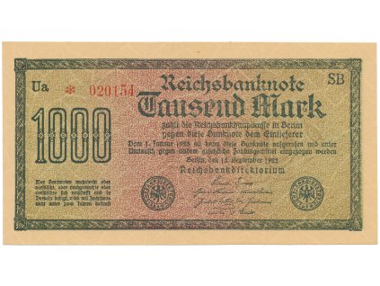 Německo, 1000 Mark 1922, vod. Dornen, Ro.75d