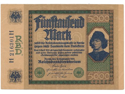 59583 59583 59583 nemecko 5000 mark 1922 ro 76