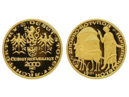 2000 Kč 2001 - Románský sloh - Rotunda ve Znojmě, PROOF