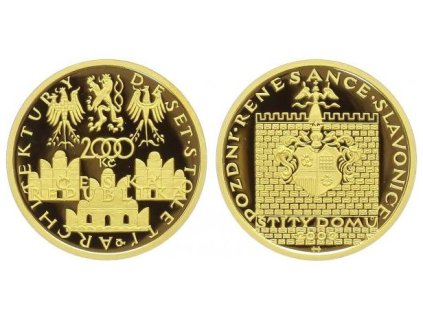 2000 Kč 2003 - Pozdní renesance - Štíty domu ve Slavonicích, PROOF