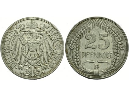 6090 25 pfennig 1909 d