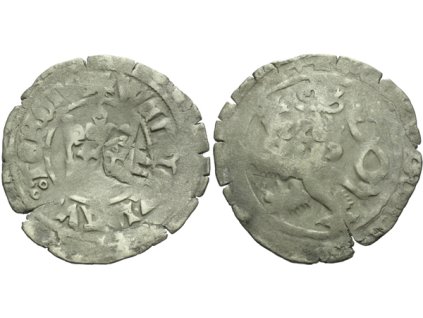 Pražský groš s kontramarkou města Cham, Sm. 67, Krusy C1,1