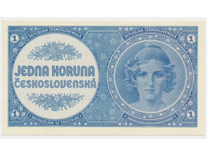 Československo, 1 Koruna b.d. (1946), nevydaná, perf. 3 md svisle, Hej.N5.S1