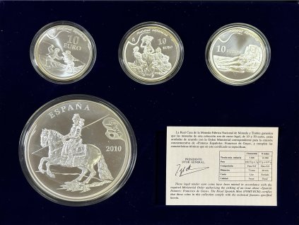 62572 2 spanelsko sada stribrnych pametnich minci 2010 goya