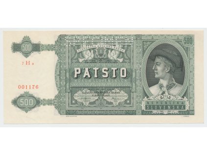 63241 63241 slovensko 500 koruna 1941 perf 1x specimen nahore hej 52a s1