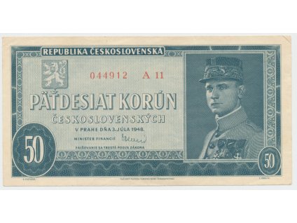 Československo, 50 Koruna 1948, série A 10 - 48, Hej.82a2