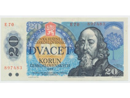 Československo, 20 Koruna 1988, série E, Hej.109aE